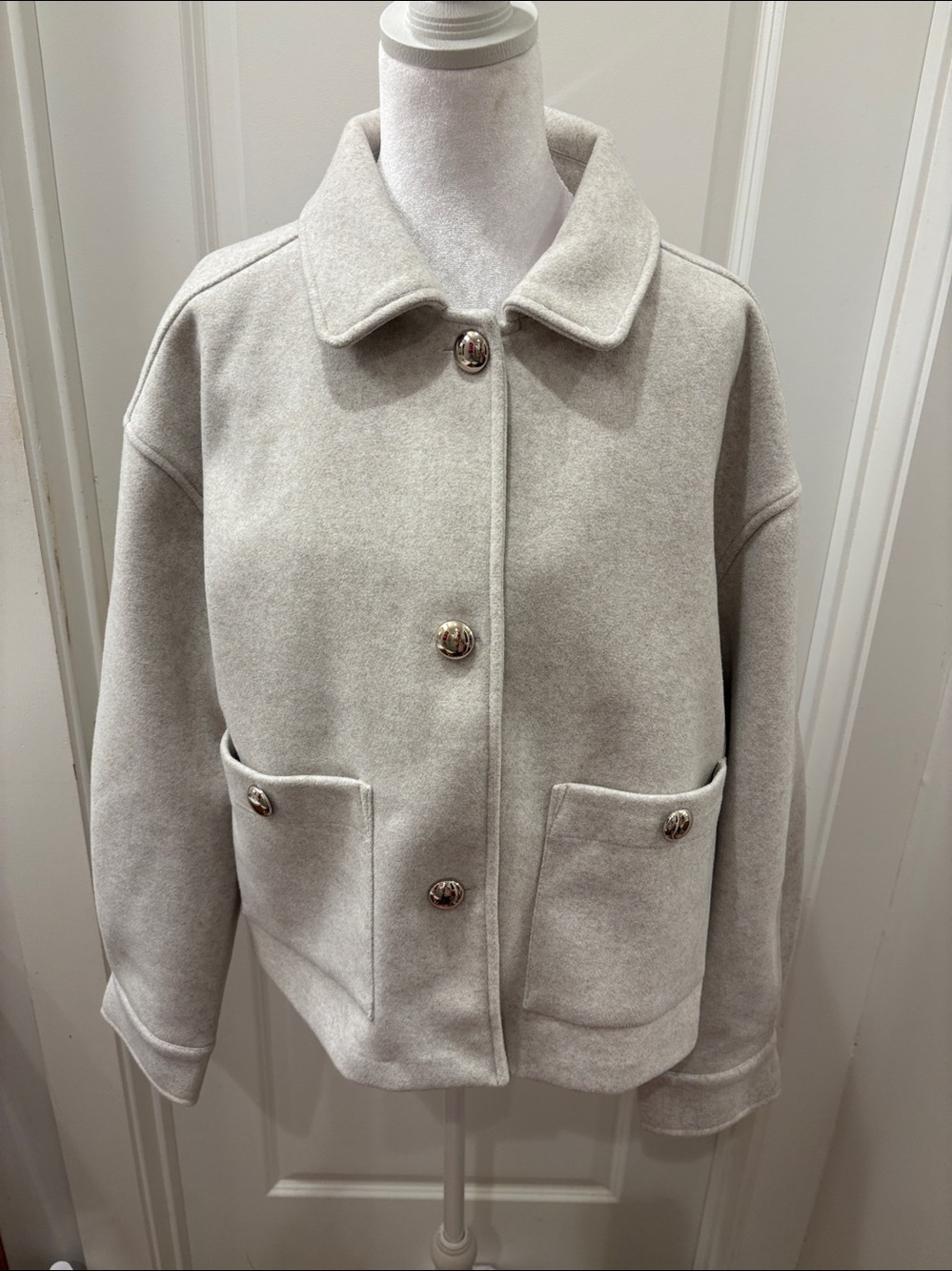 NWT House of Harlow 1960 Oversized pleated back swing Coat Jacket - L